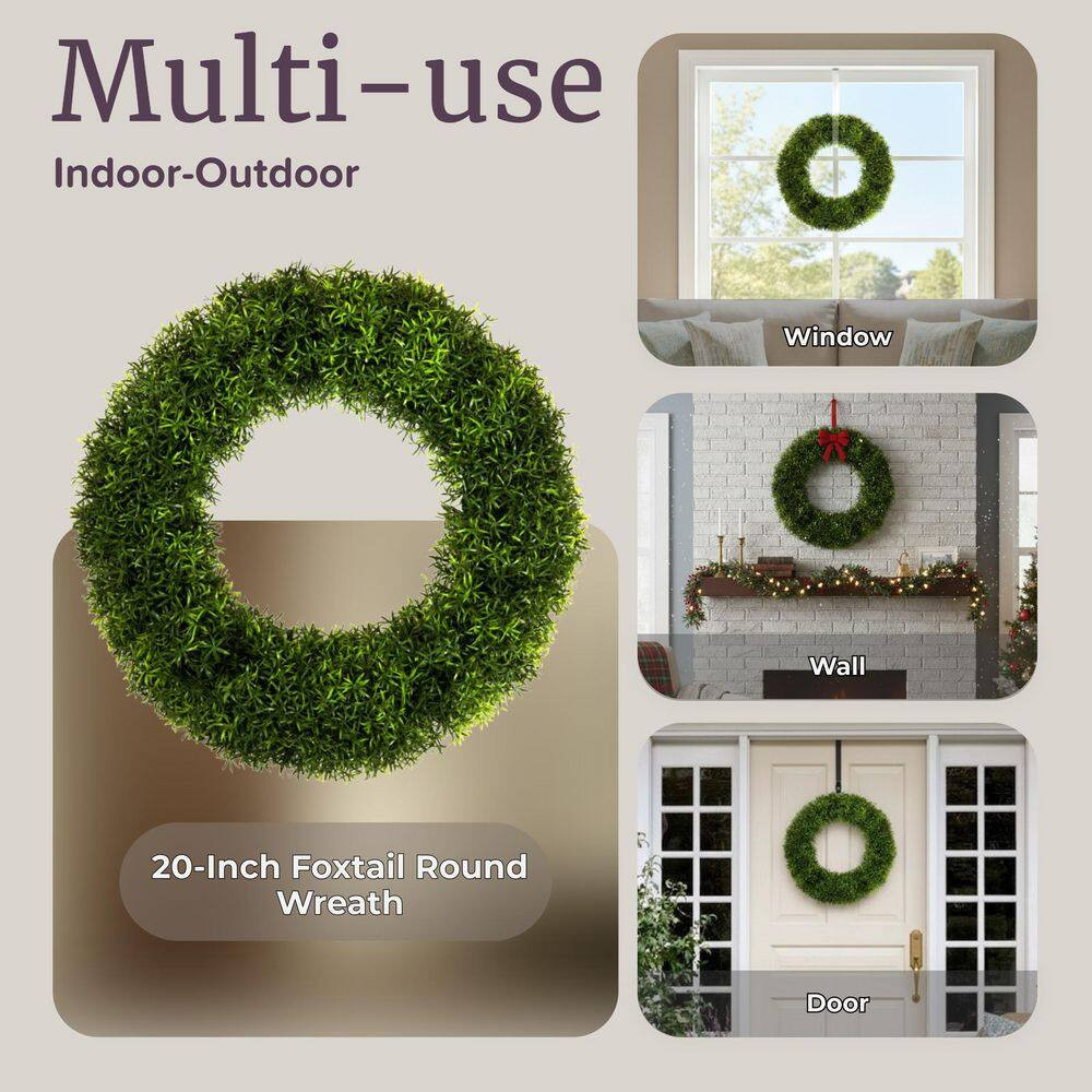 20 In. Artificial round Grass Wreath