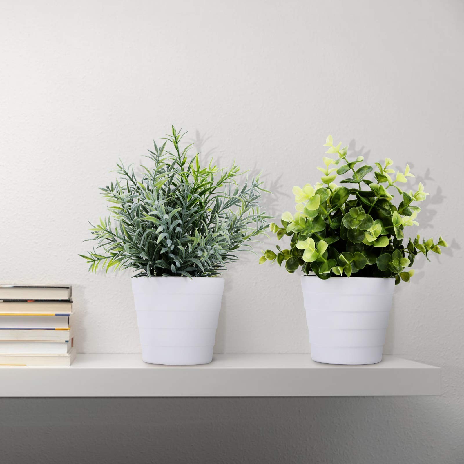 Small Fake Plant Potted Artificial Indoor Eucalyptus Green Home Office Decor