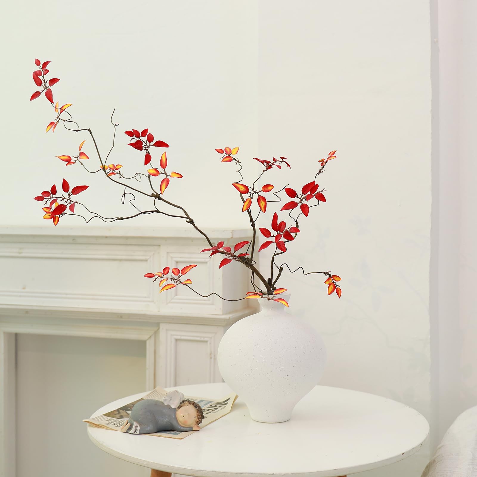 3Pcs Twisted Zen Leaves Faux Tree Branches Artificial Greenery Floral Fall St…
