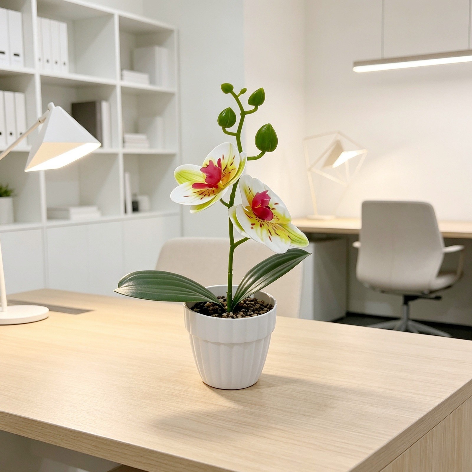 White Green Black Purple Orange 3D Printed Orchid Artificial Plant Pot