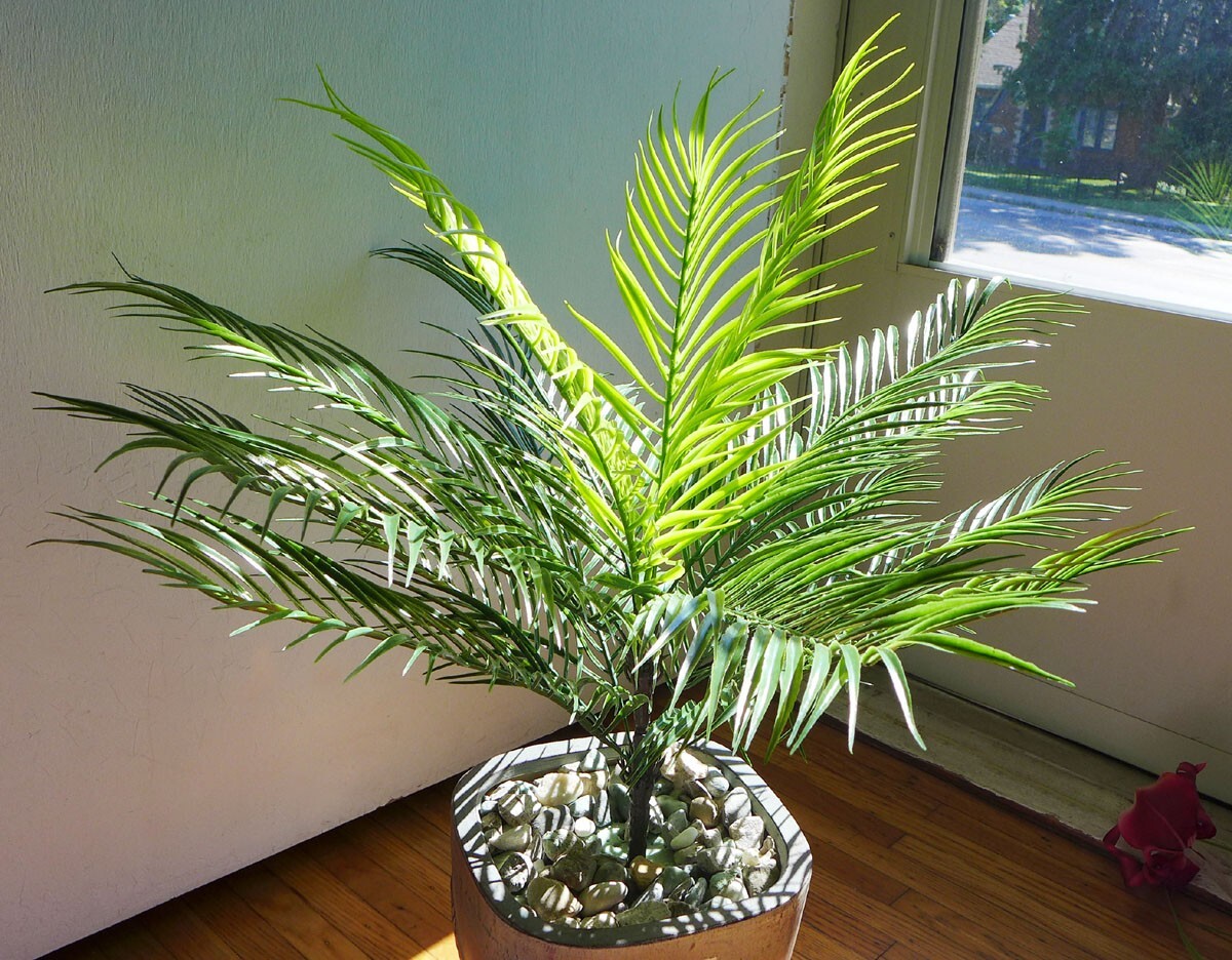 20″ Hight Artificial Fork Tropical Plastic Plant Small Tree 15 Leaves (#@142)