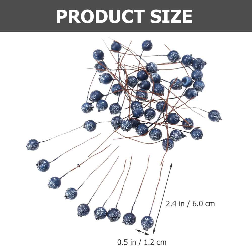 100 Pcs DIY Wreath Fake Berry Simulation DIY Bouquet Blueberry Decoration