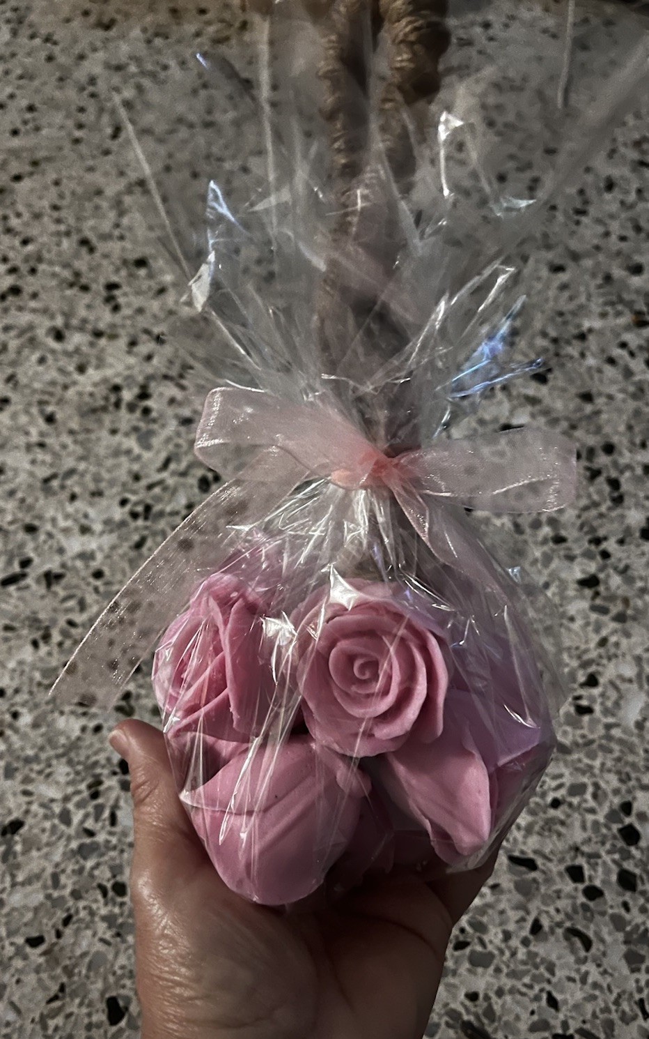 Handmade 3D Pink Rose Flower Soap Home Soap rose bouquet perfect gift for her