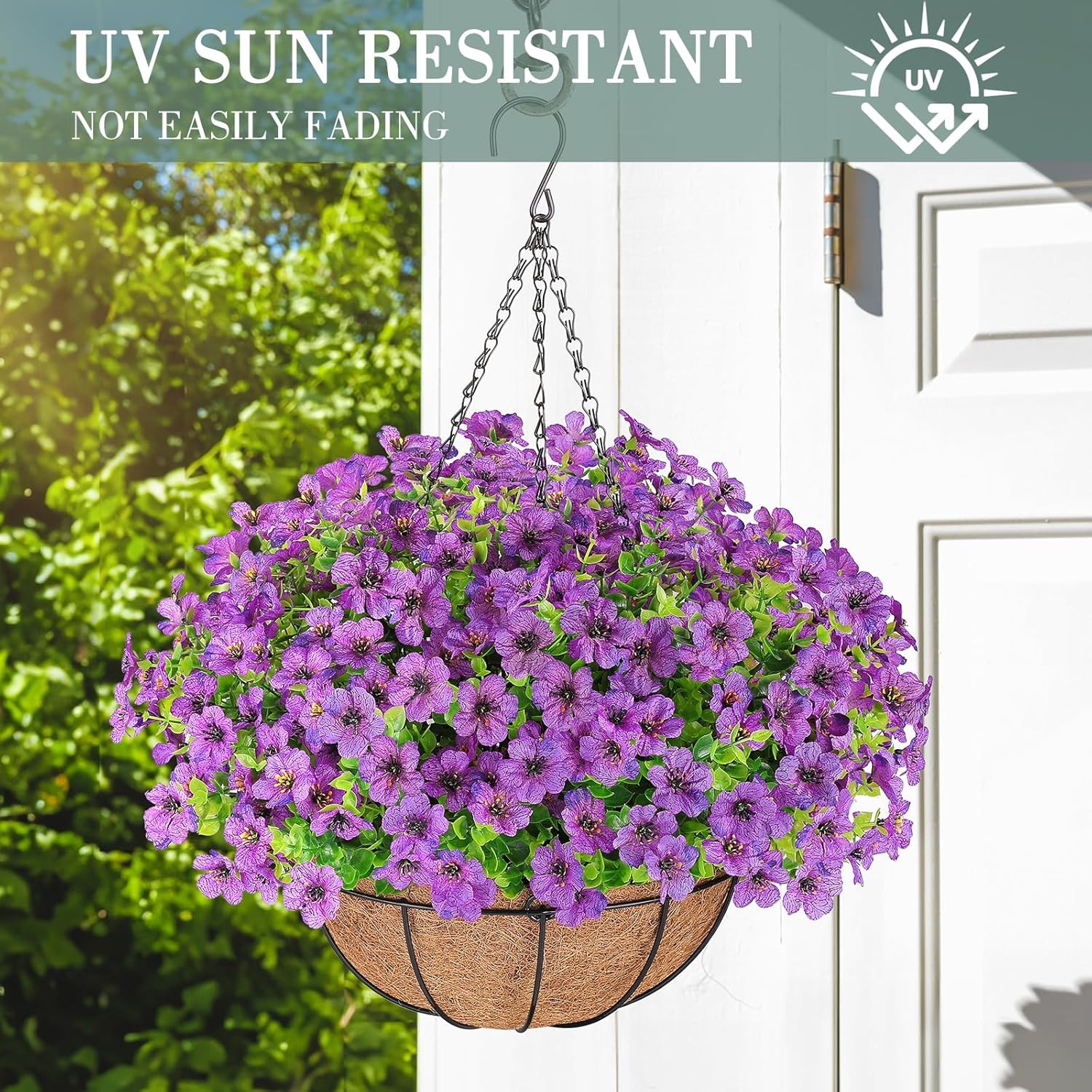 Artificial Flowers Hanging Plants in Basket,Artificial Hanging Flowers for Sp…