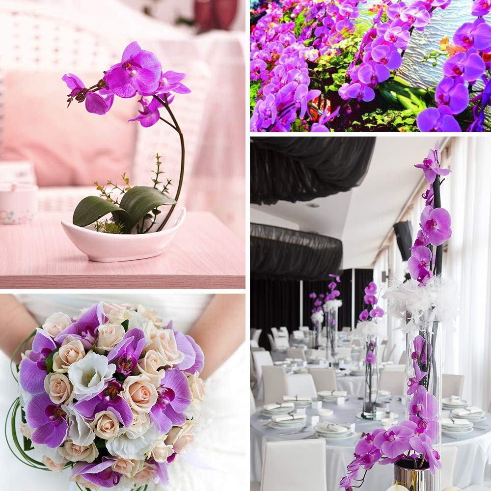 Artificial Silk Phalaenopsis Flower Heads, Fake Butterfly Orchid Heads for We…