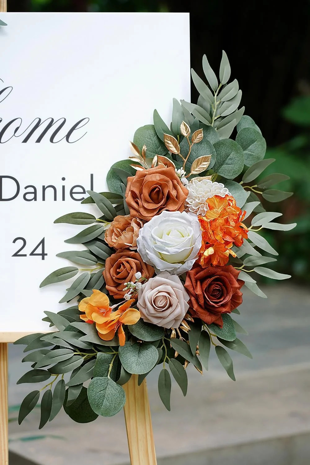 Olalaka Artificial Flower Swag Set of 2 for Wedding Welcome Signs Floral Decorat