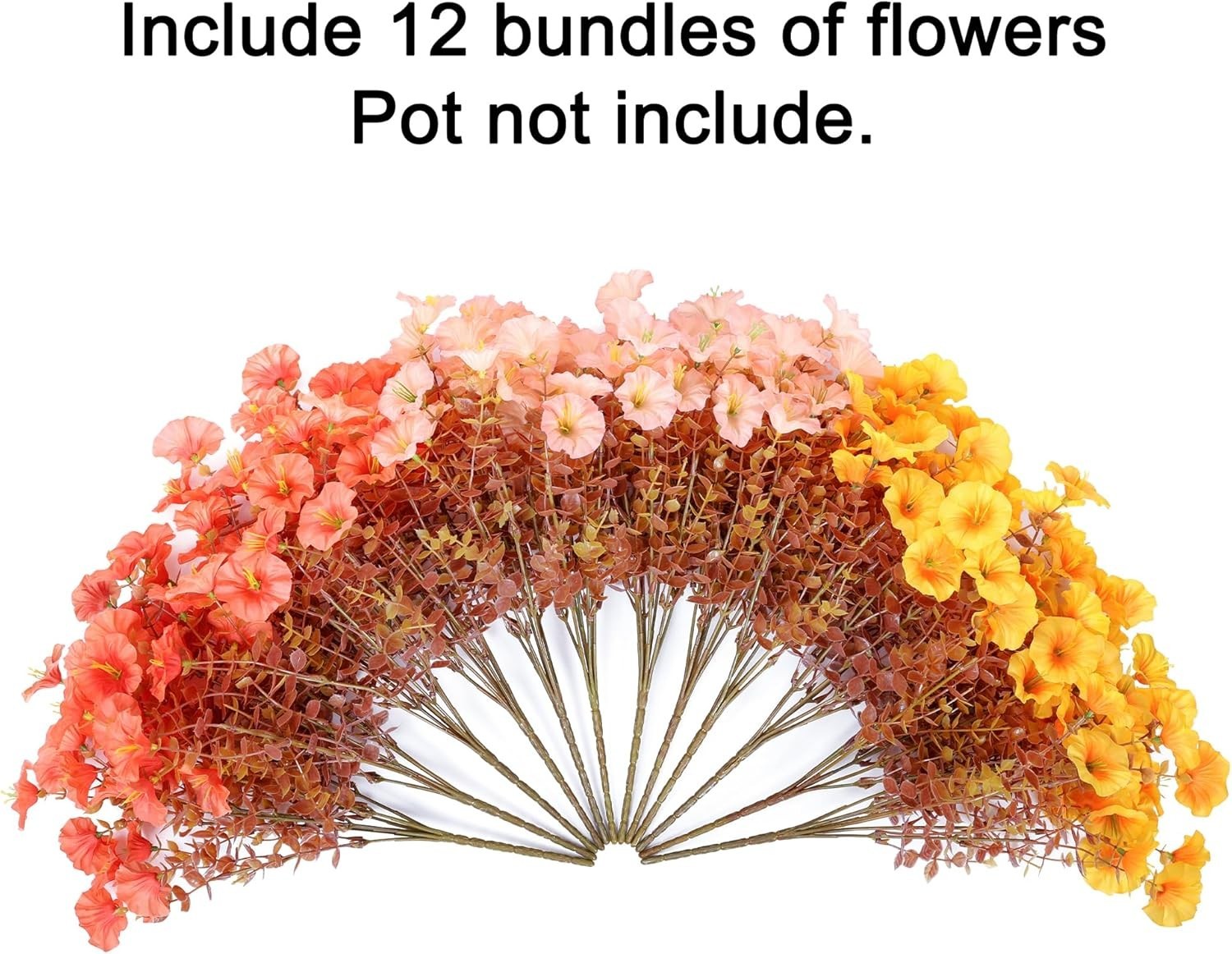 Fake Mums Fall Artificial Flowers Plants for Outdoors Autumn Decoration, 12