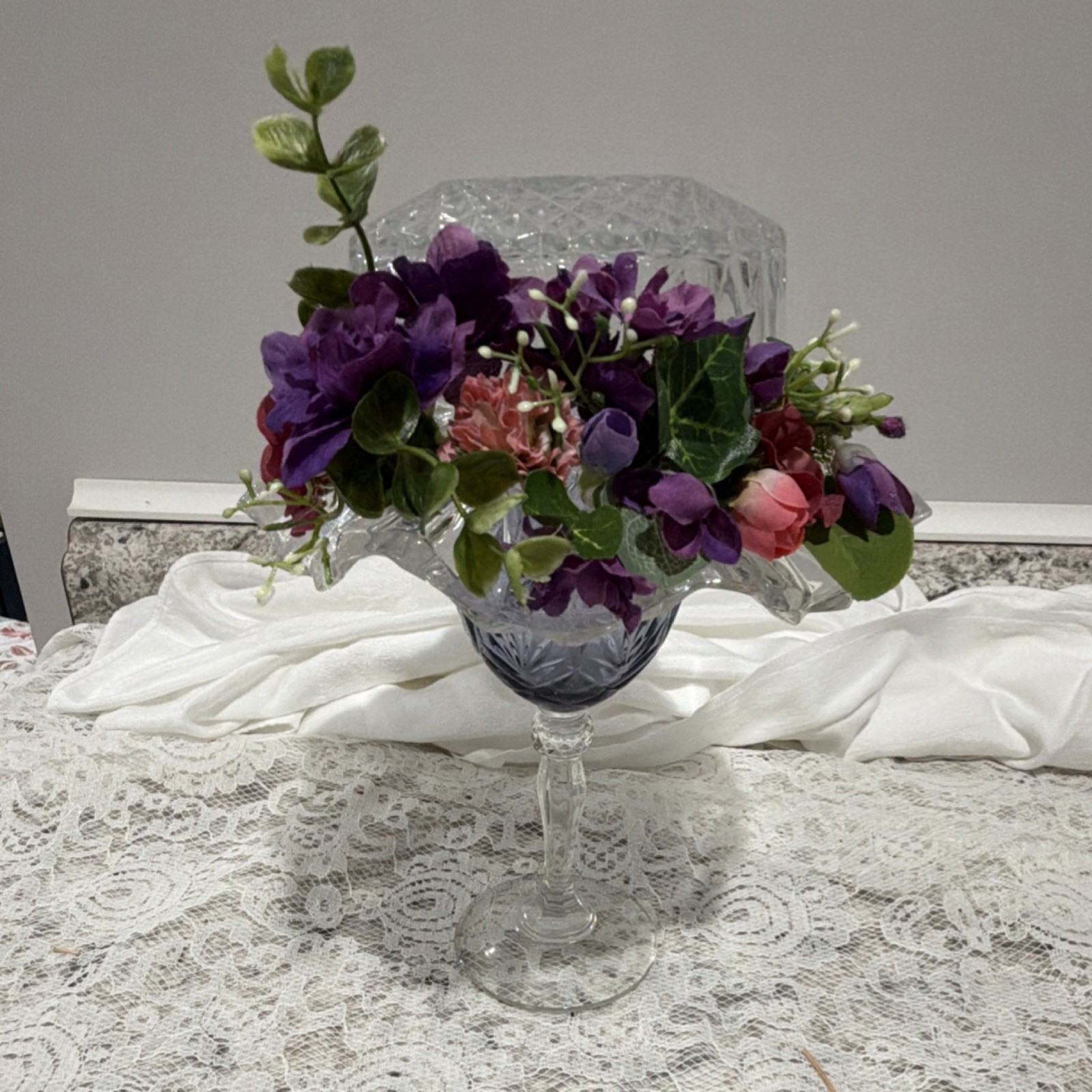 Unique- one of a kind, Glass hat – vintage style, 10in