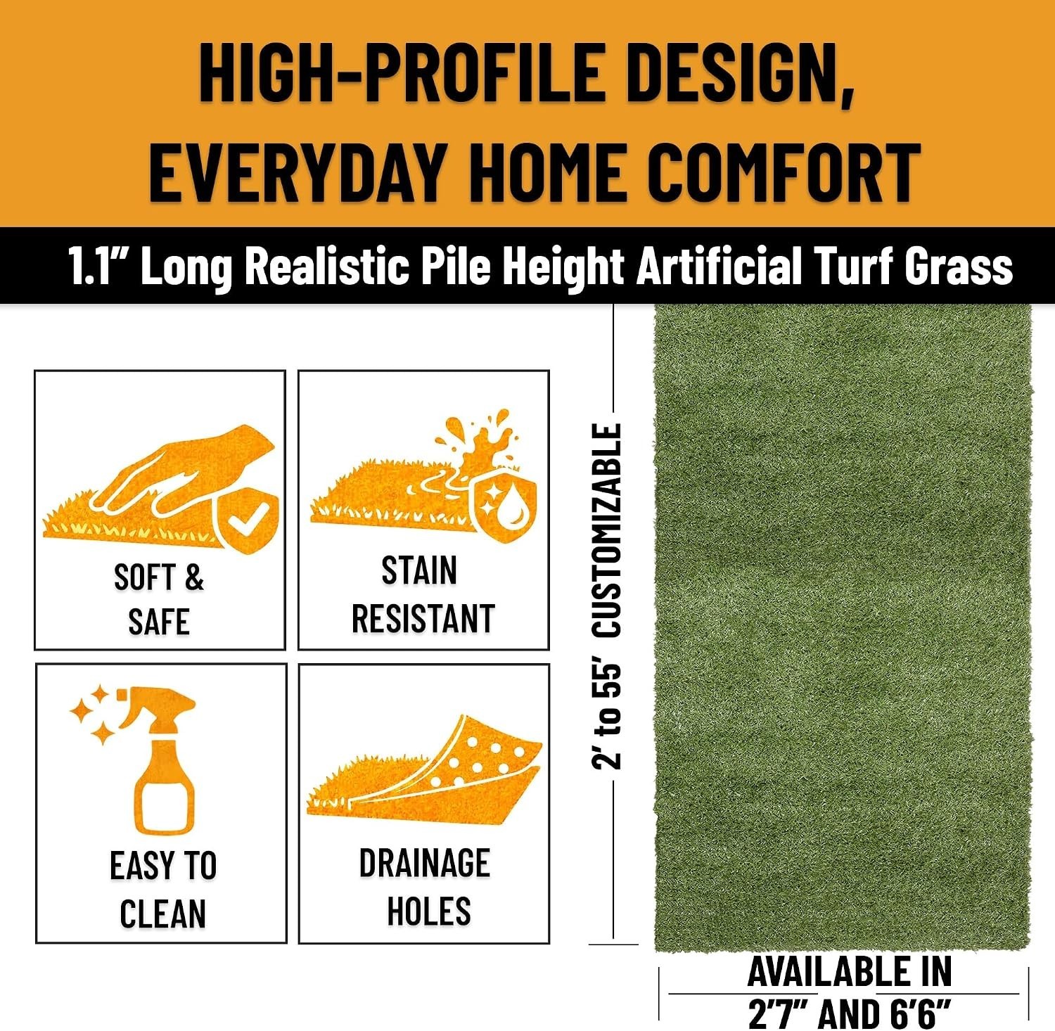 Decorative Grass Border Runner | Indoor Outdoor Natural Look