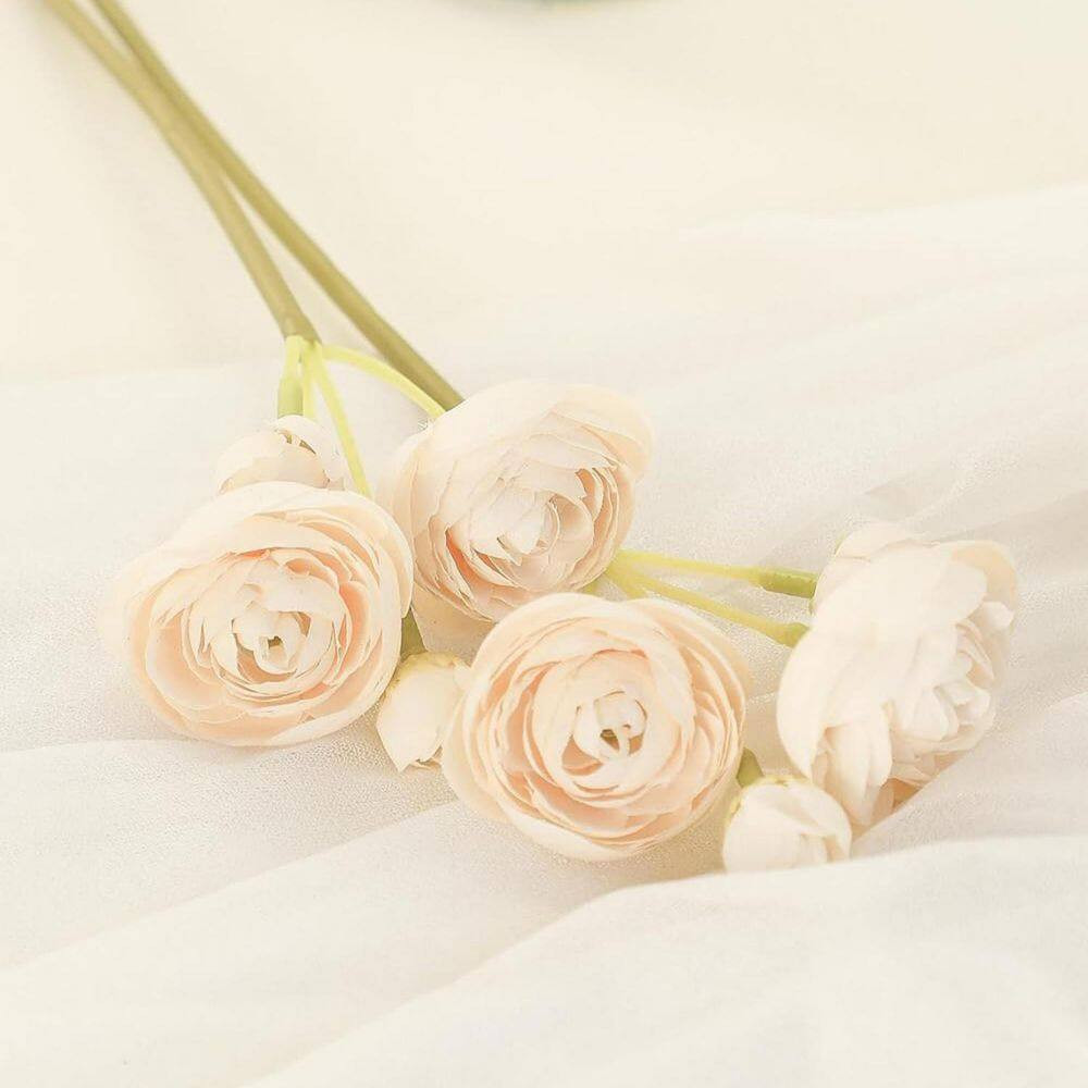 11 In. Cream Artificial Flowers, 18-Pack