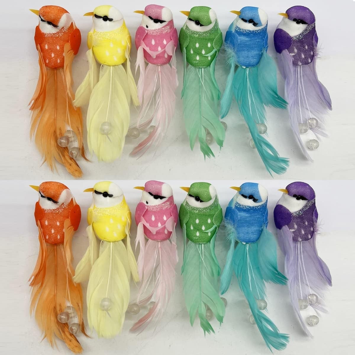 Artificial Simulation Foam Birds 5.1″ Unique Fashion Decoration Bird with Pea…
