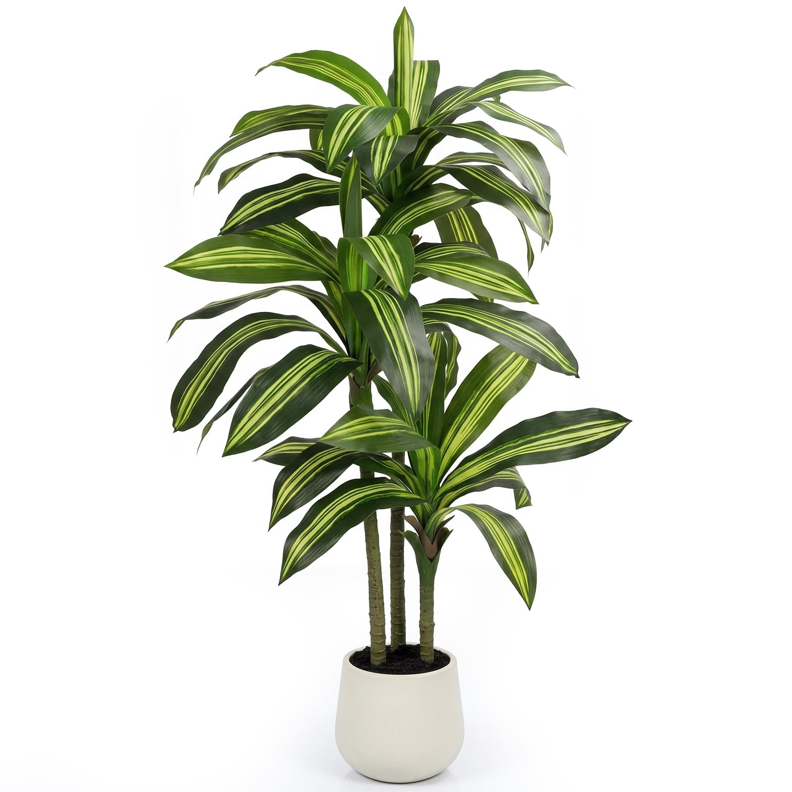 5FT Artificial Tree Dracaena Plant in Decorative Pot-Realistic Fake Plant for…