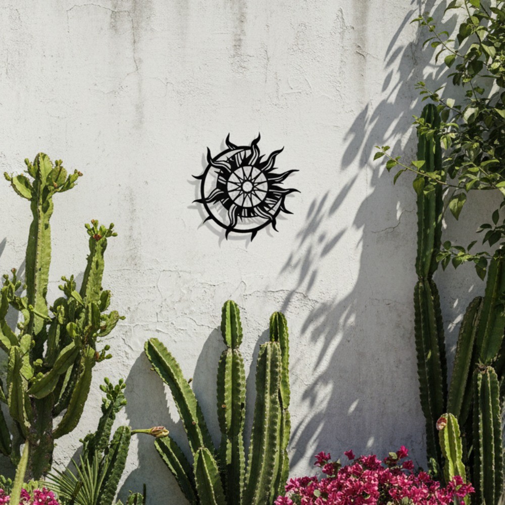 Modern Sun Metal Wall Art Hanging Interior Living Room Office Decor Masterpiece