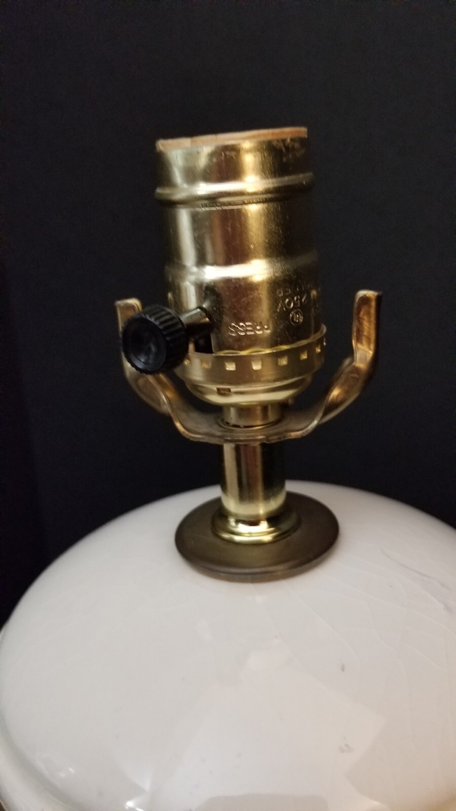 Betlar Inc, Bedroom Lamp, Ribbon Peach, Bow, Cream. Made in USA.