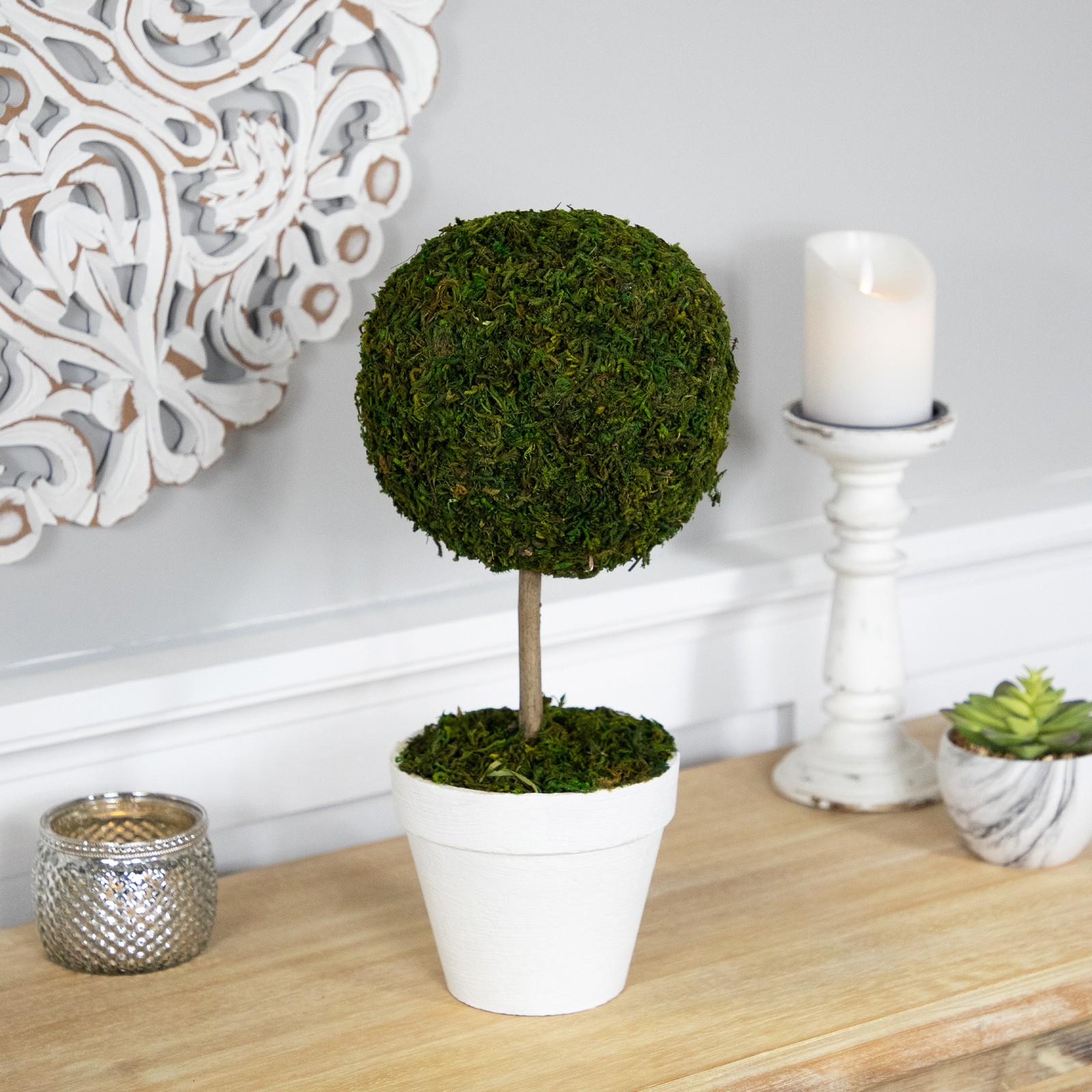 Northlight 15″ Green Reindeer Moss Ball Potted Artificial Spring Topiary Tree