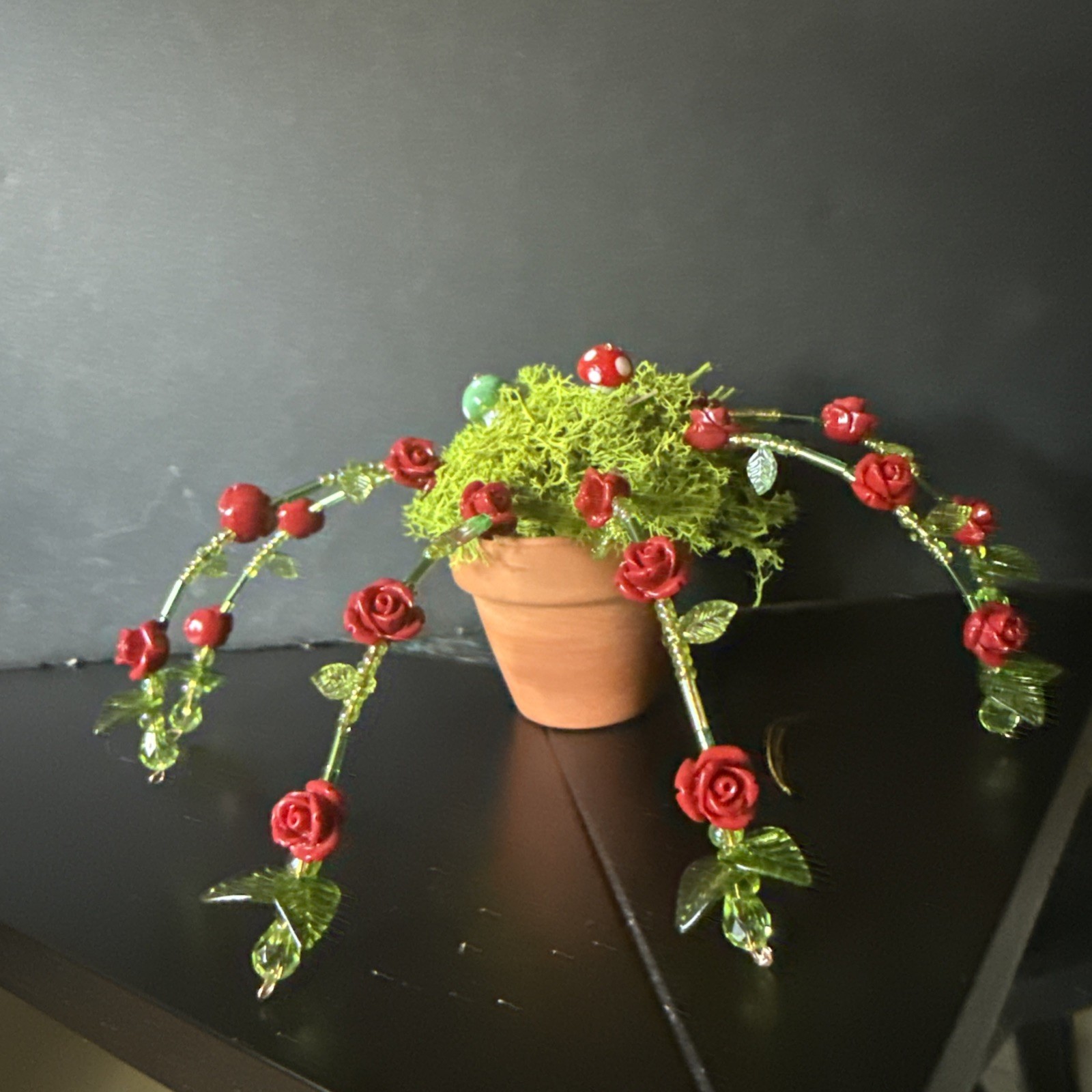Handmade Miniature Dainty Beaded Indoor Plant W/Magnet – Never Needs Watering!