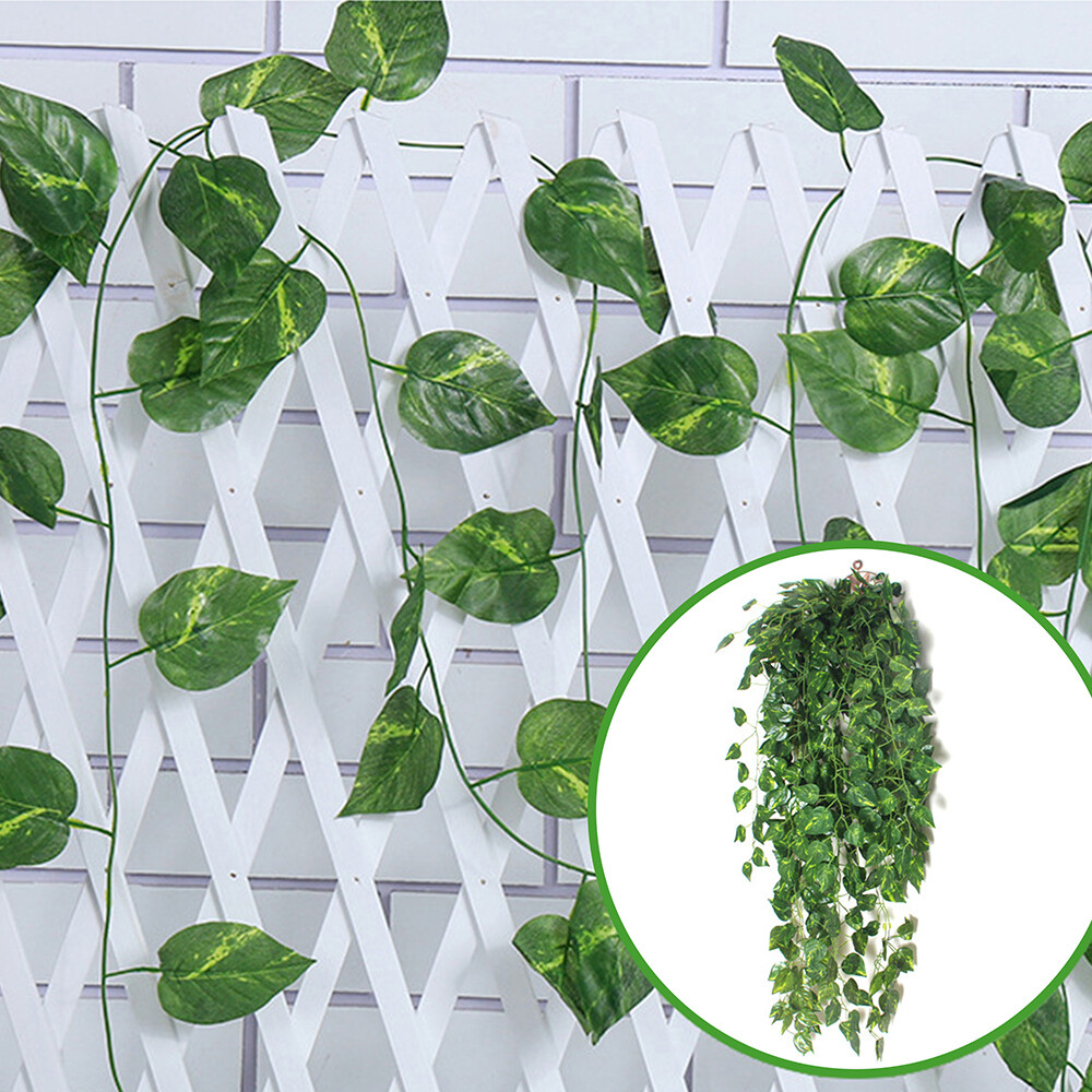 2Pcs Artificial Fake Flower Vine Hanging Garland Plant Indoor Home Decor