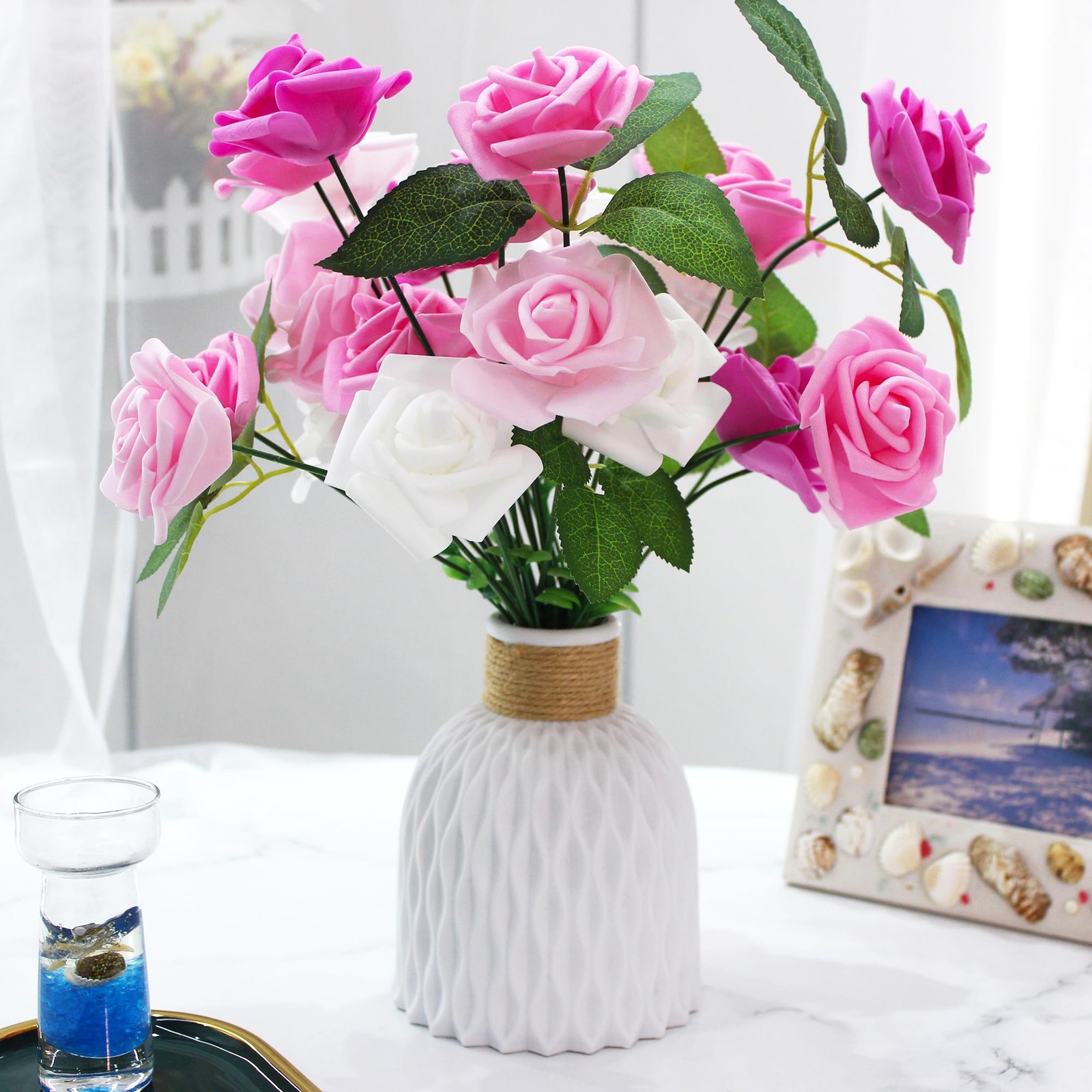 100 PCS 3 Inch Light Pink Artificial Fake Foam Rose Head Flowers Decor