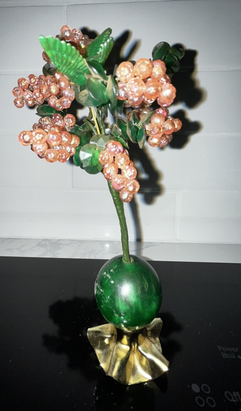 Vintage 70s MCM Handmade Wire Beaded Tree Of Life Bonsai w/ Bird – Retro Craft