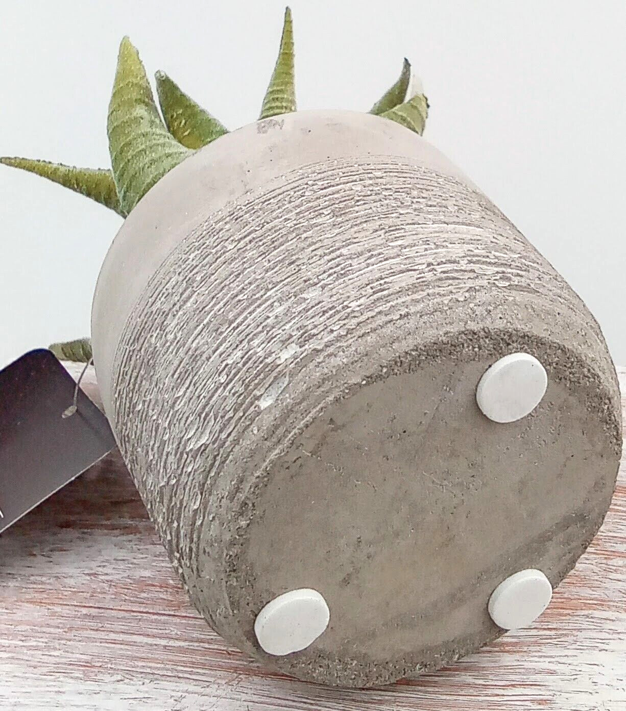 Aloe Succulent Cement Pot Planter Gray Green Artificial Plastic Foam Floral 4.5″