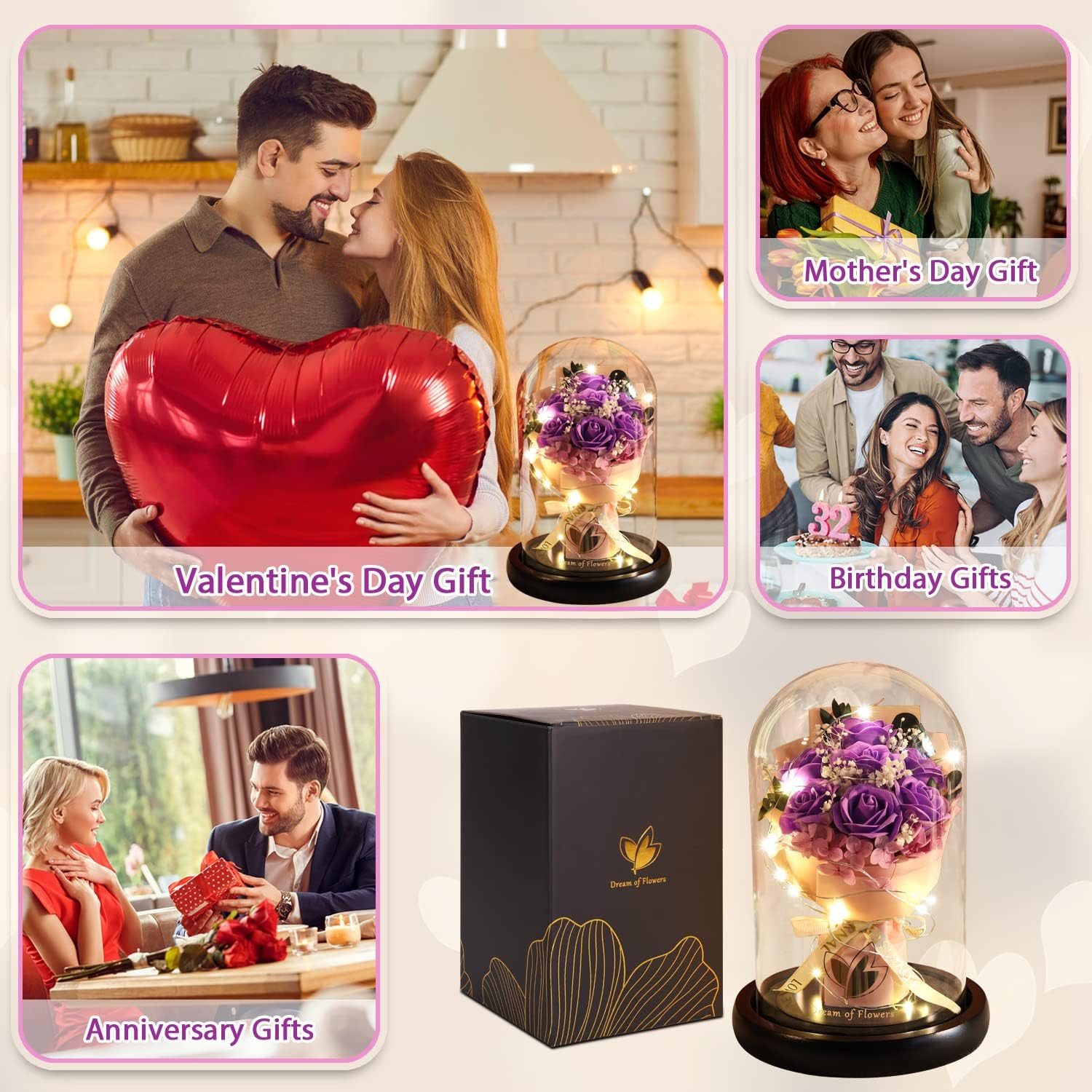 Eternal Rose in Glass Dome – Perfect Gift for Women on Any Occasion