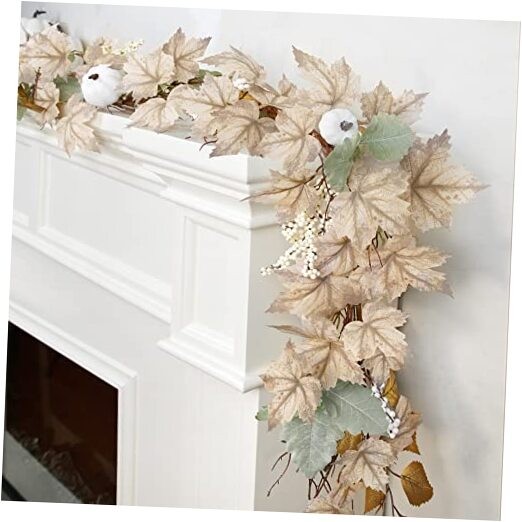 Fall Decor – Fall Garland – 6Ft Autumn Maples Leaf Pumpkin Berry Garland –
