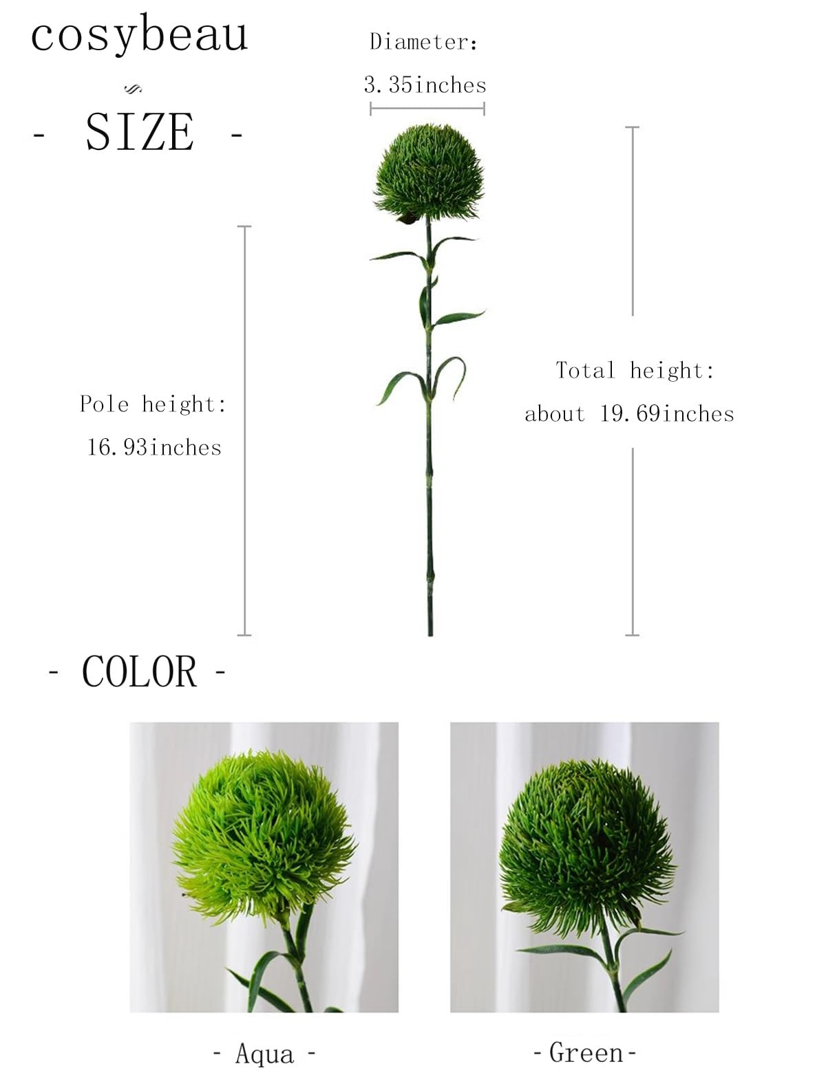 cosybeau 12Pcs Faux Greenery Artificial Dianthus Trick Fake Plant