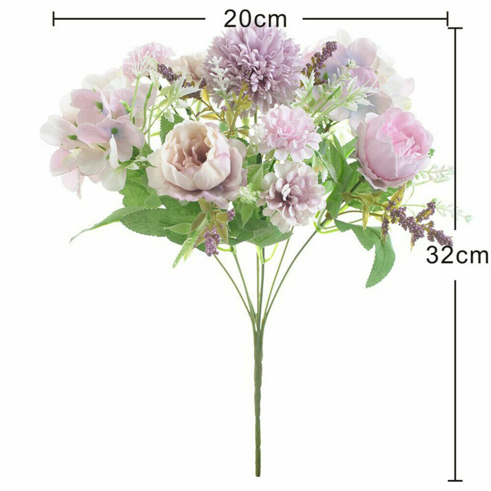 Silk Peony Artificial Fake Flowers Bunch Bouquet Home Wedding Party Decor Hot US