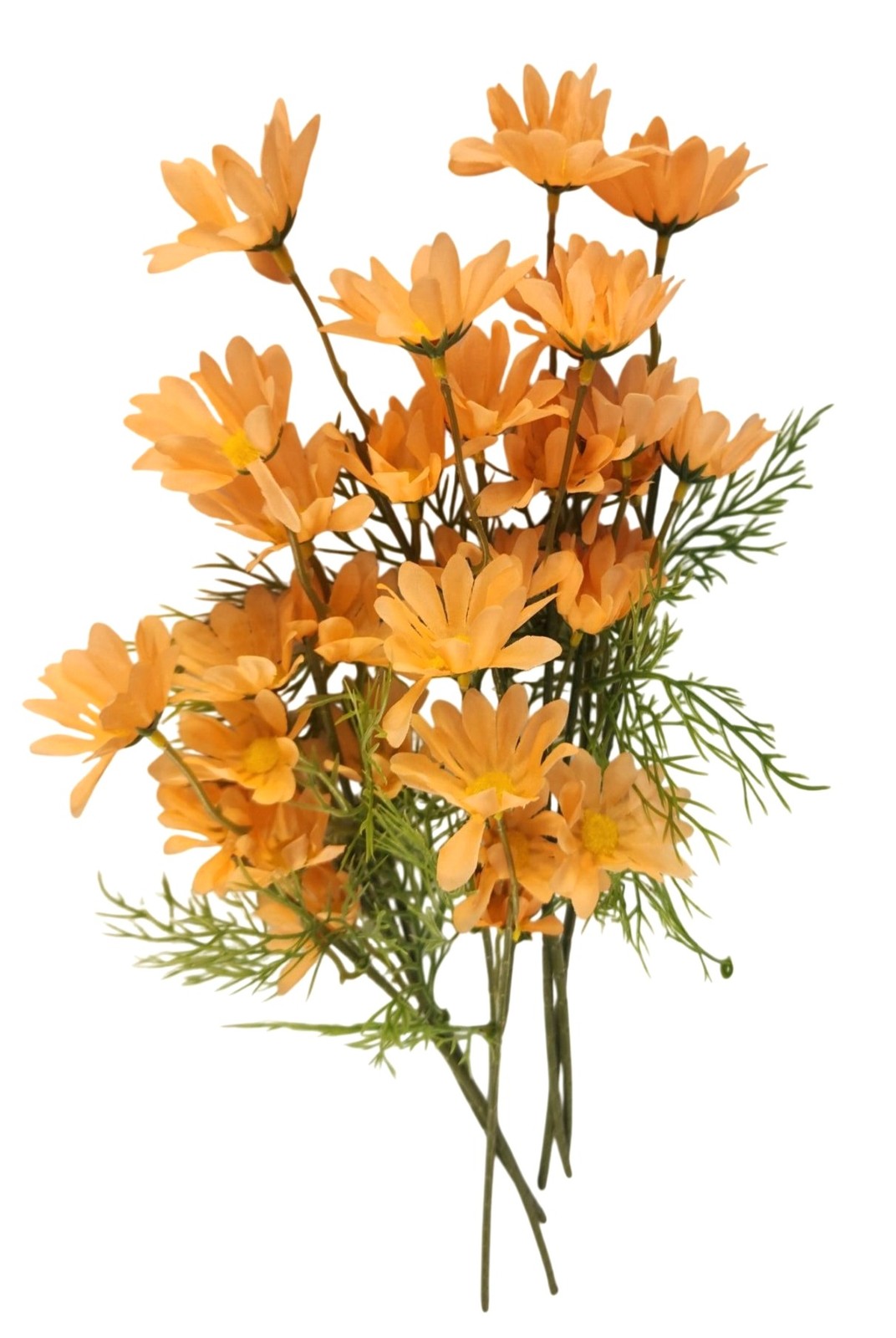Peach Apricot Faux Daisy Stem 20 Inch Artificial Wildflower Set of 6 Farmhouse F