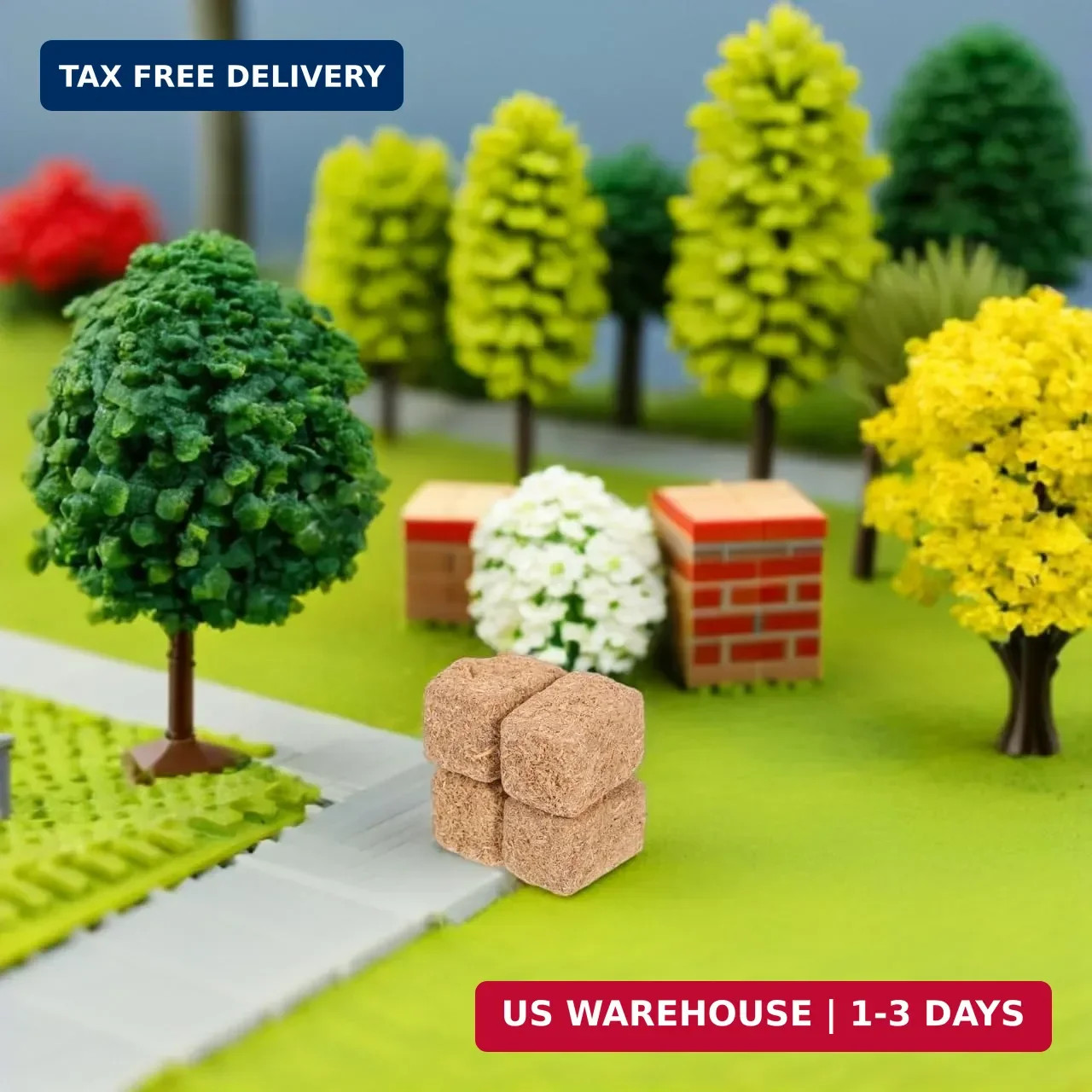DOITOOL 8 Pcs Mini Hay Bales for Decoration, Fake Haystacks 1.1 x 0.7 Inches Min