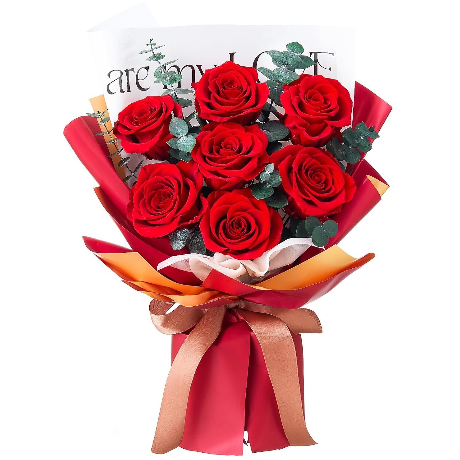 Mosstory Roses Bouquet 7-Piece Forever Flowers Bouquet Flowers Fresh Bouquet Gif
