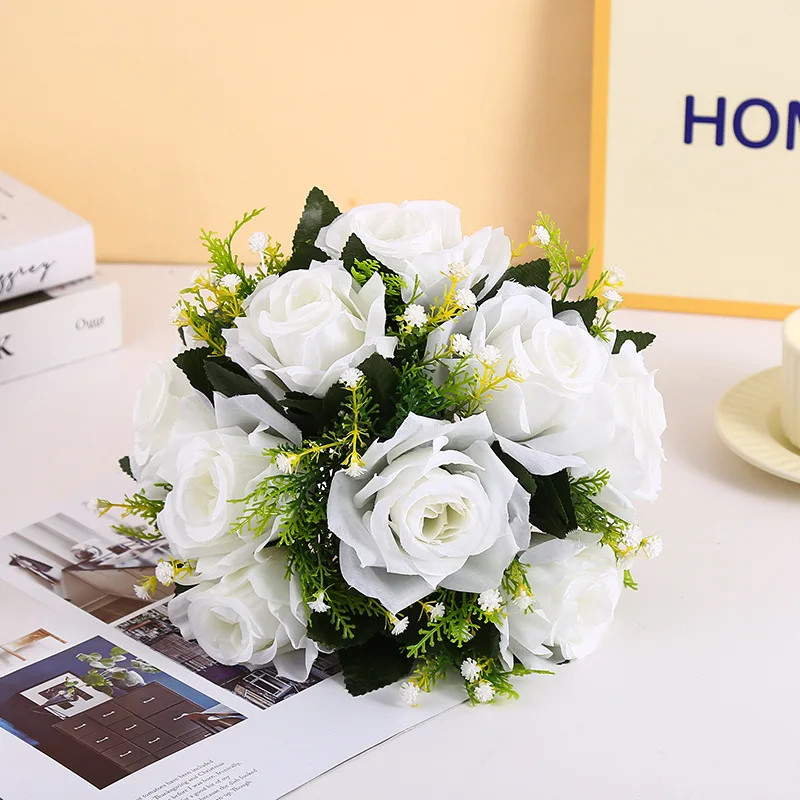 28cm Rose Artificial Flower Balls Wedding Roman Column Road Guide Decorations Bi