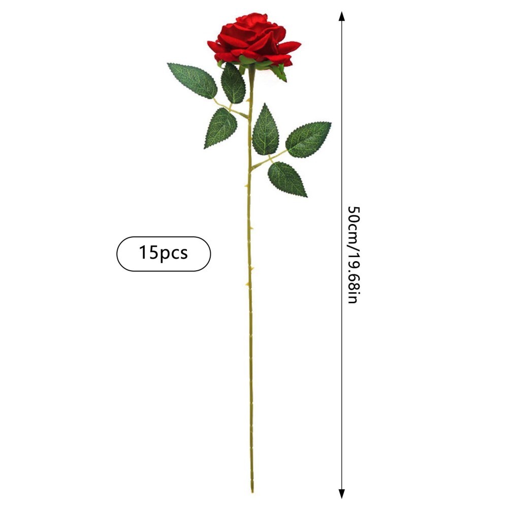 15x 20″ Fake Red Roses Artificial Flowers Bouquet Silk Stems Party Wedding Decor