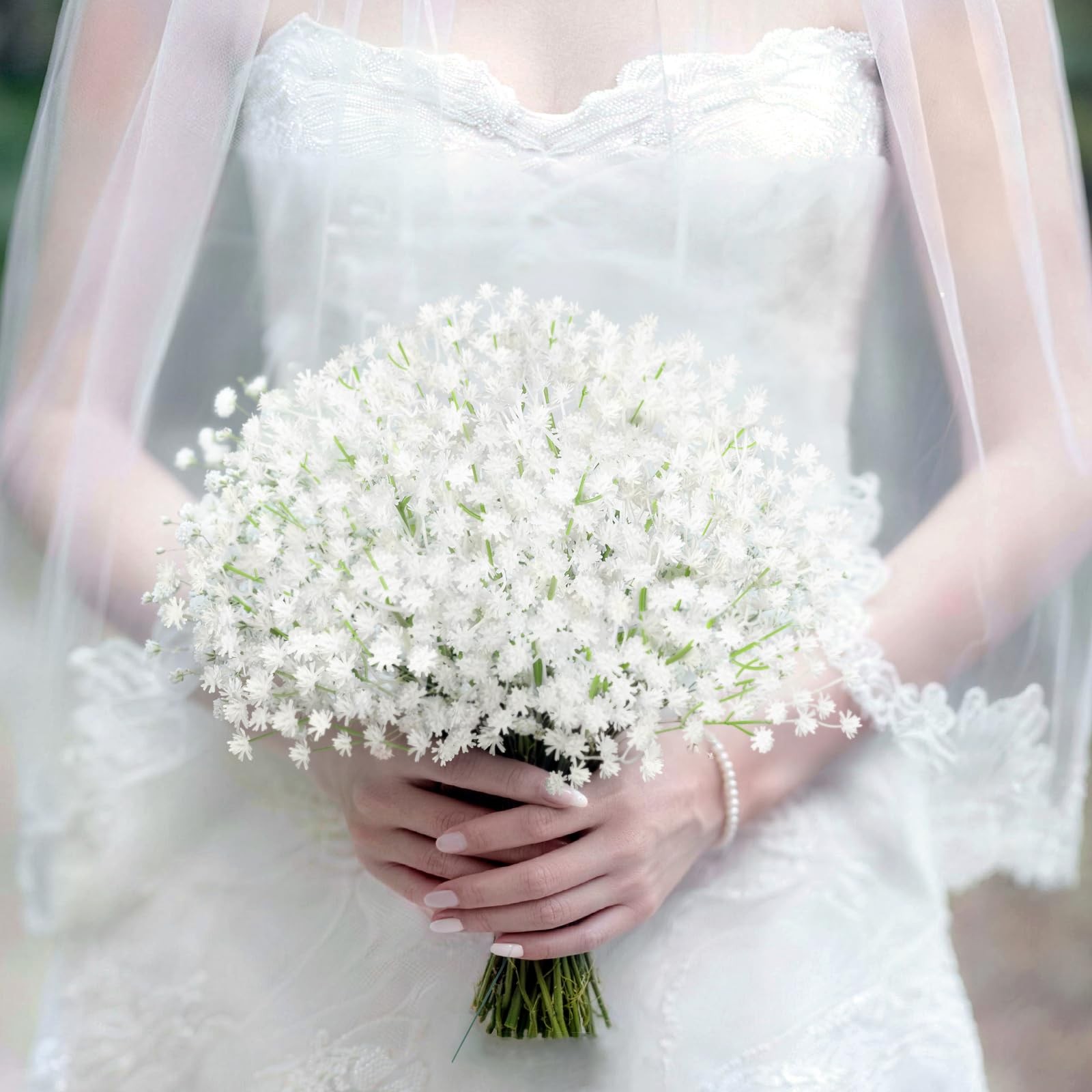 15 PCS Real Touch Baby Breath Artificial Flowers Gypsophila Bouquets White