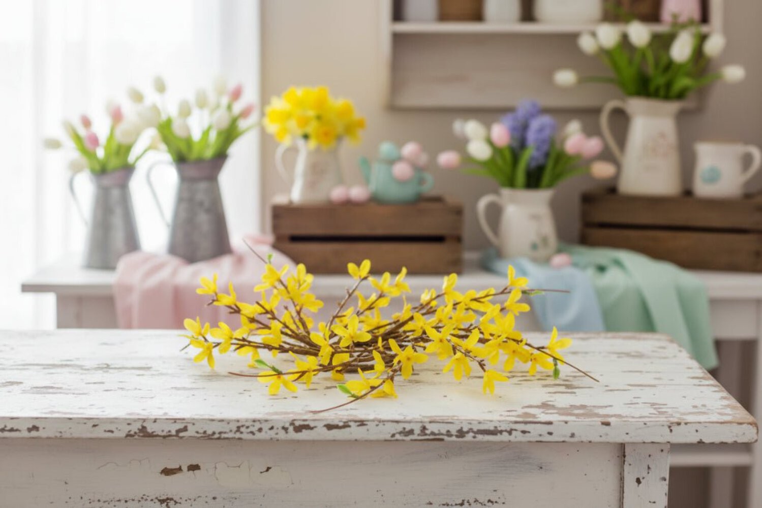 Farmhouse Spring 3.25″ Forsythia Candle Ring