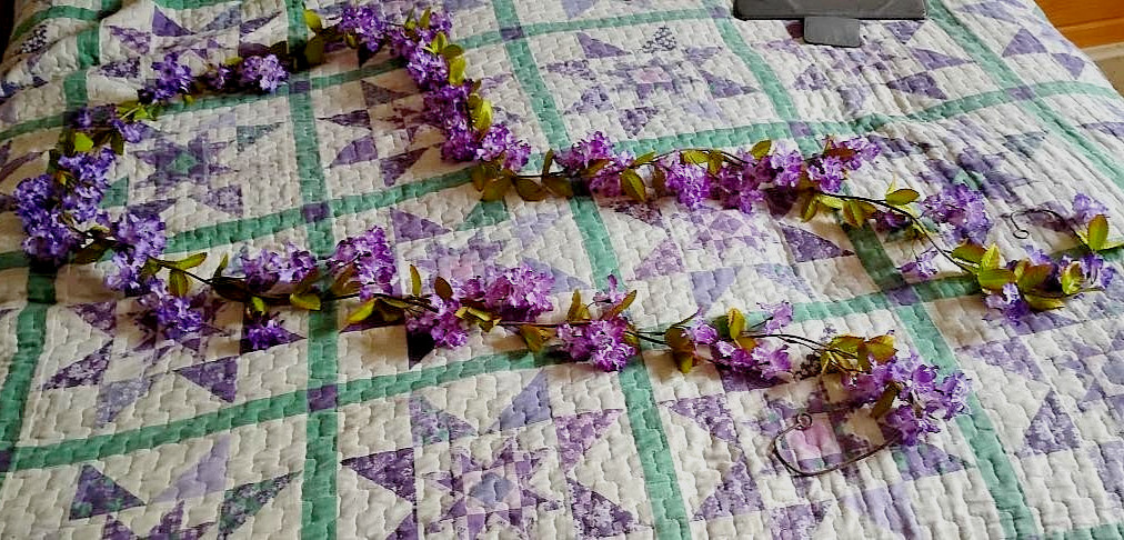 10 Ft. Artificial LILAC Flower Garland Realistic Summer Swag , Wedding, Mantel