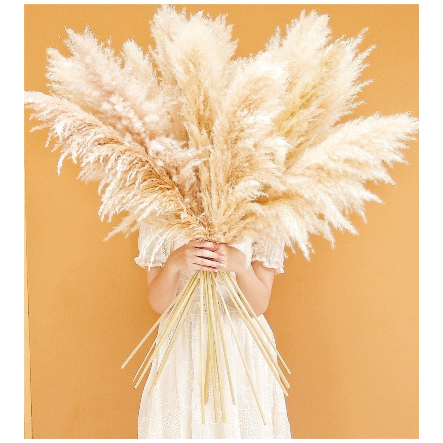 40″ Beige Pampas Grass Set – Farmhouse Decor