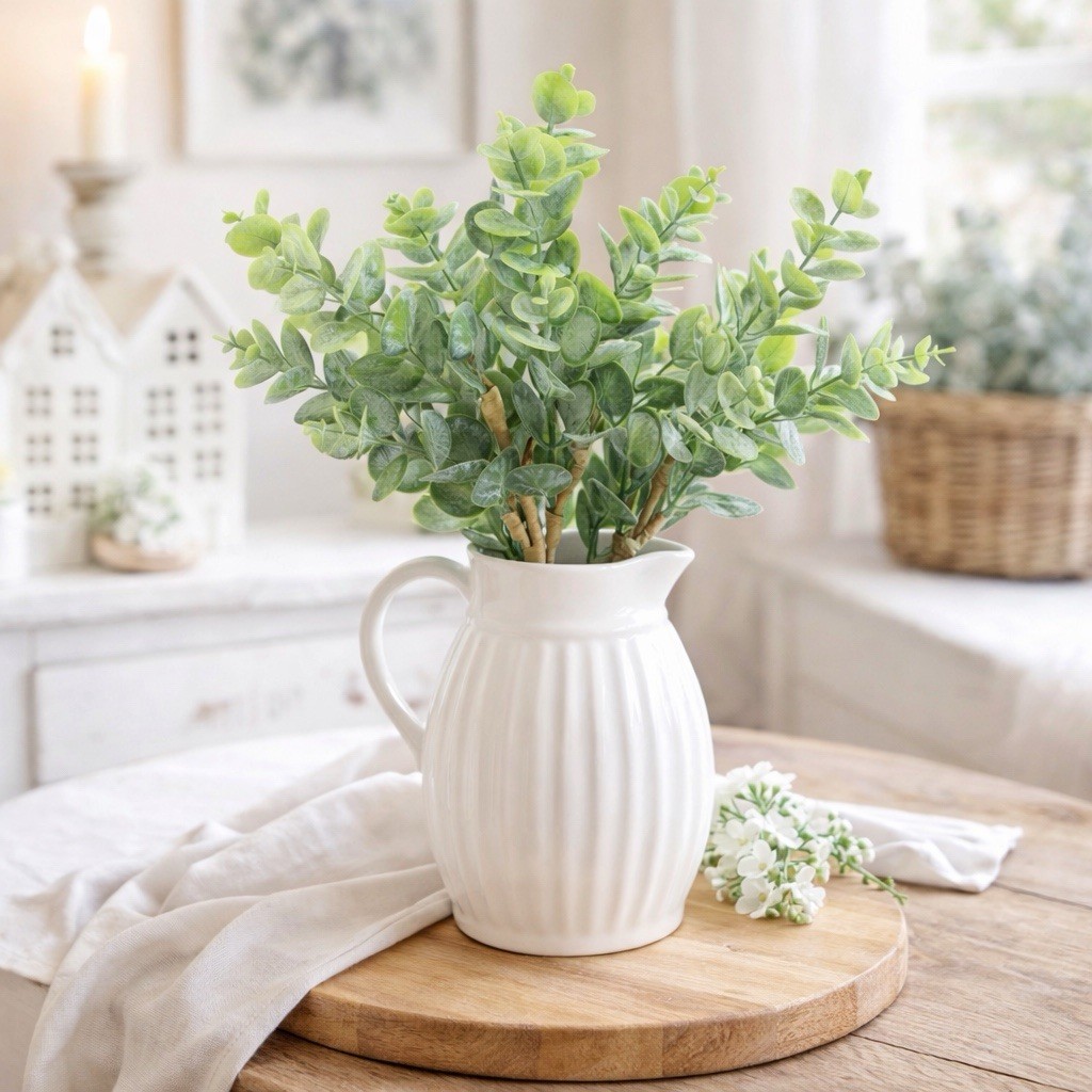 Set of 3 Green Eucalyptus Picks – Faux Greenery Floral Stems