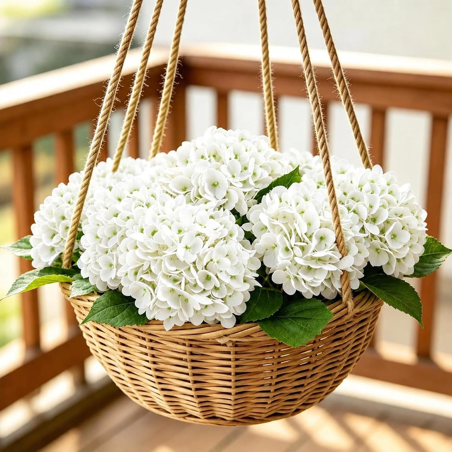12 Pcs 21″ White Realistic Hydrangea Artificial Flowers for Weddings & Decor