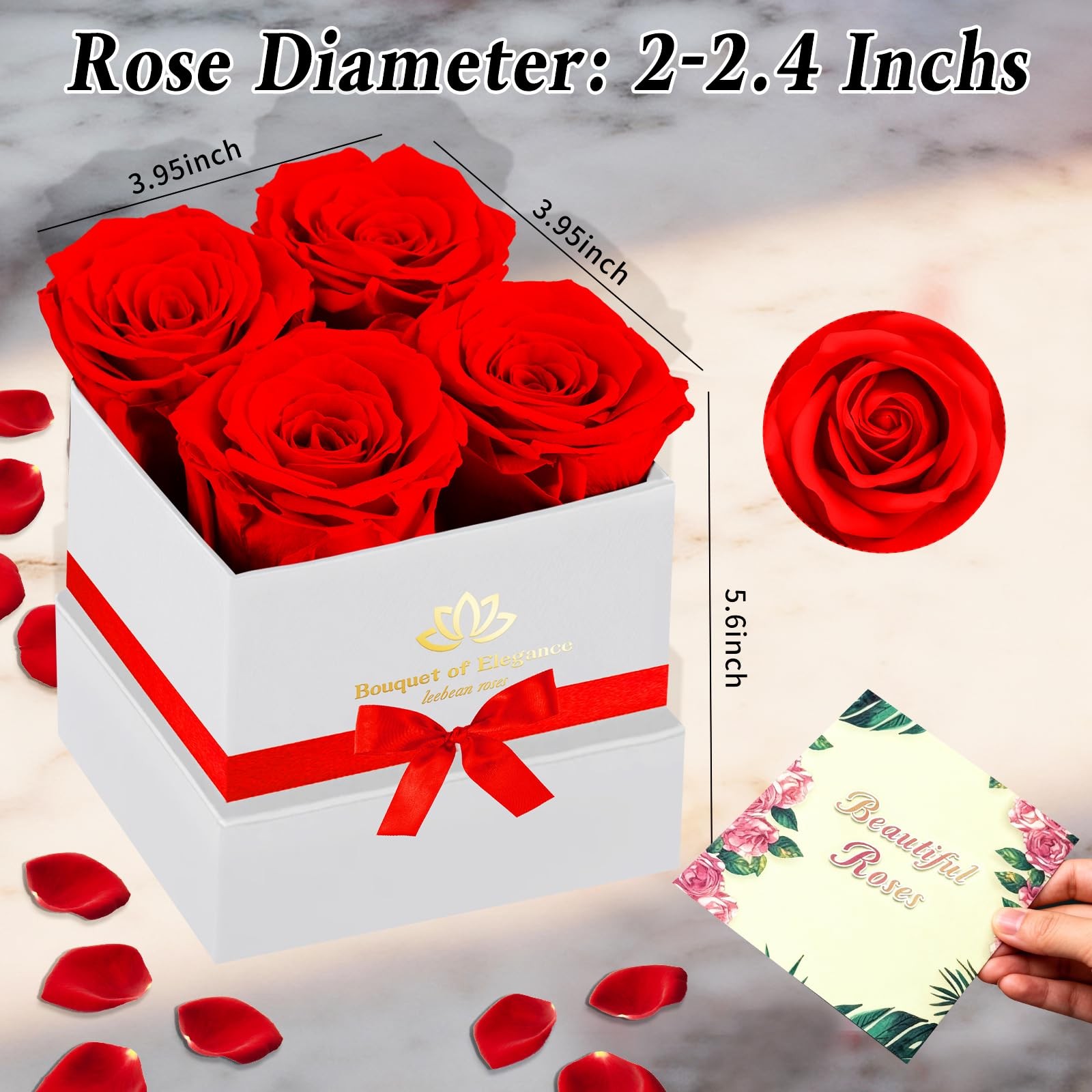 Red Forever Flowers Roses In Box Real Preserved Mothers Day Delivery Gift
