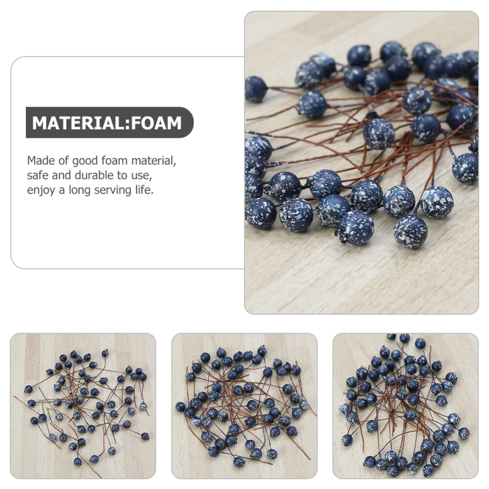 100 Pcs DIY Wreath Fake Berry Simulation DIY Bouquet Blueberry Decoration