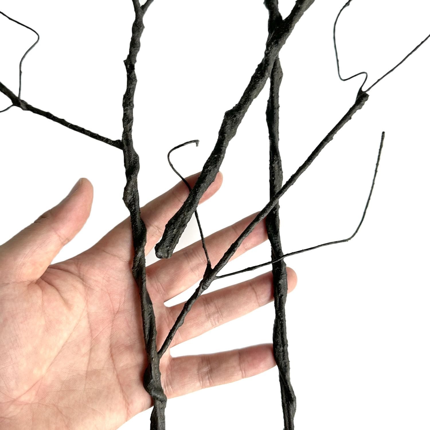 3Pcs 37″ Lifelike Curly Branches Dry Artificial Twigs Fake Plants Bendable St…