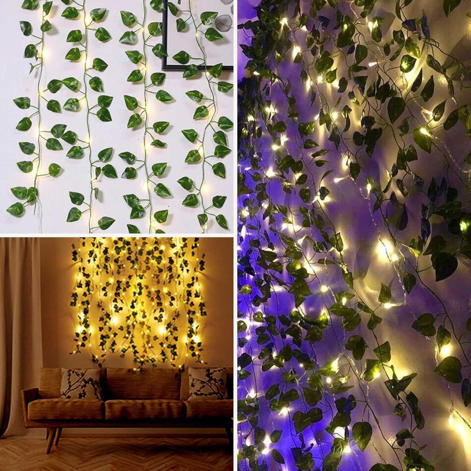 12 Pack Fake Vines for Room Decor Artificial Ivy Greenery Garland Hanging Plants
