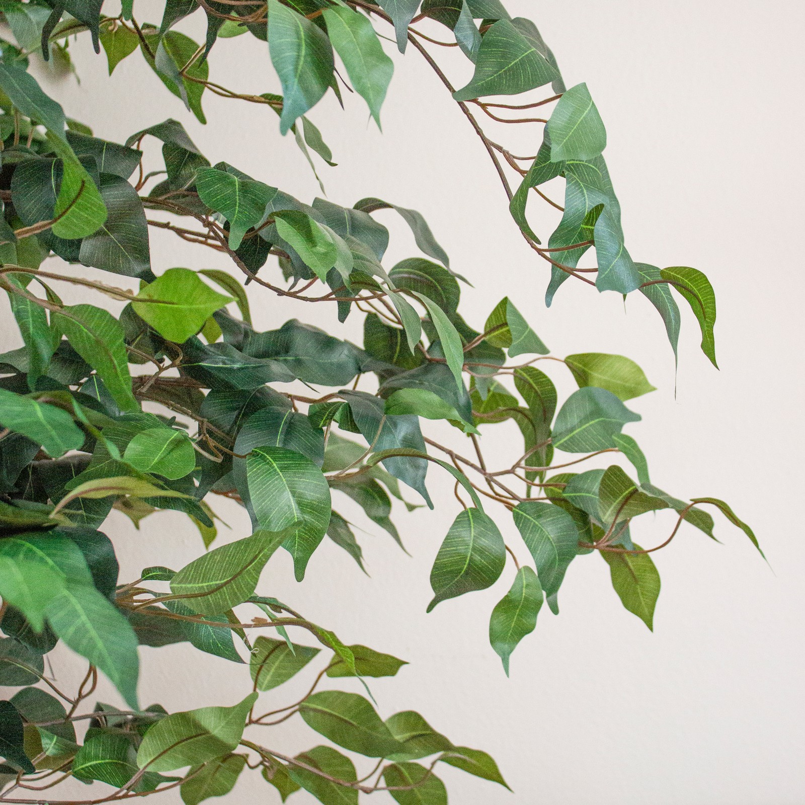Nearly Natural 84″ Ficus Silk Tree with Natural Trunk & 1260 Leaves Green/Black