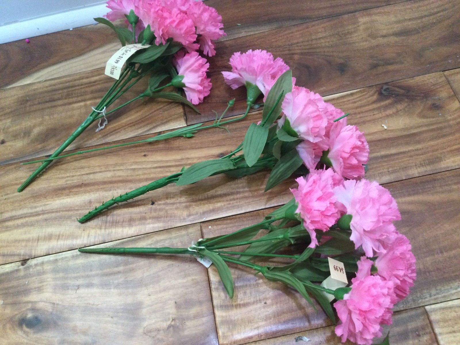 Garden Pink Silk Floral Arrangement in a Woven Basket carnations roses daisy