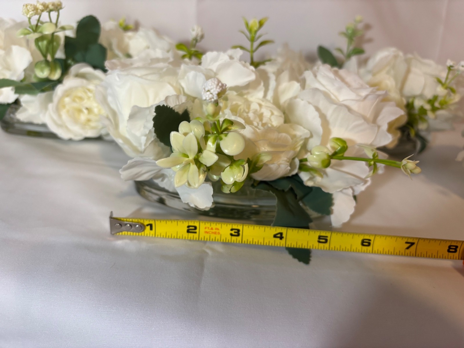 Set of 4 Ivory & White Rose Tablescapes