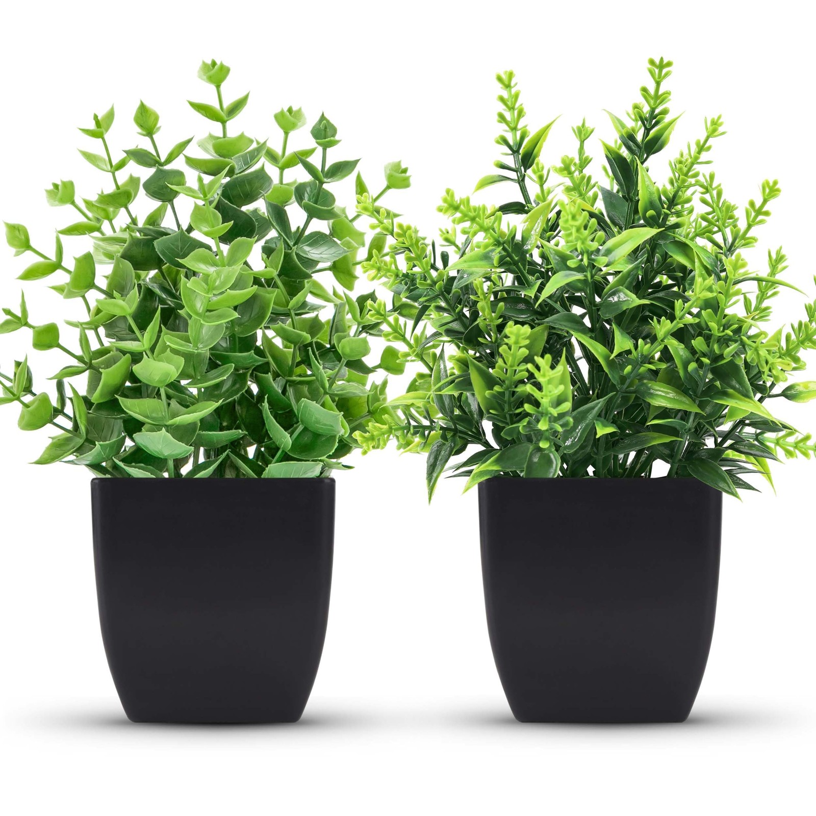 2 Pack Small Fake Plants Black Bathroom Accessories for Home Bedroom Bathroom Ki