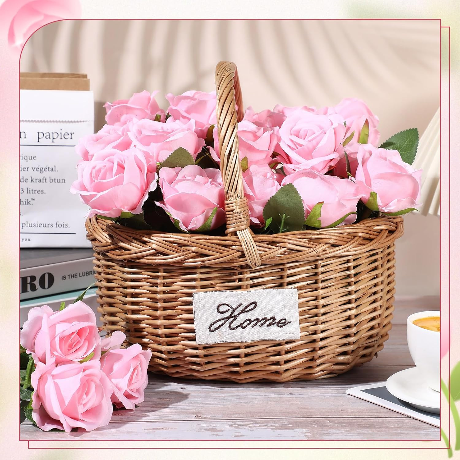 200 Pcs Realistic Pink Silk Roses for Weddings & Home Decor