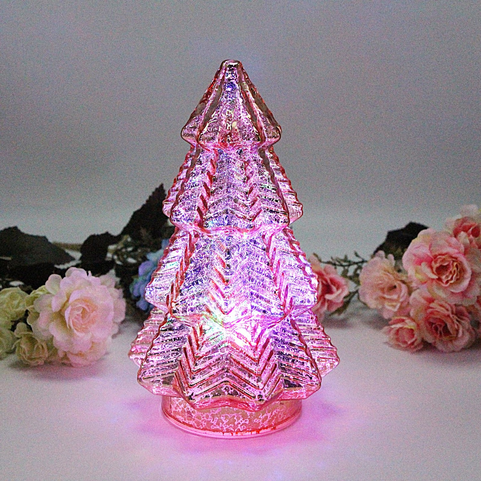 Christmas decor lamp Lighted Swirling Colorful Glass Tabletop lamp with Timer