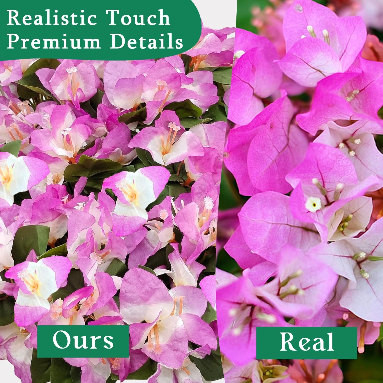 8 Bundles Artificial Flowers for Outdoors UV Resistant Fake Bougainvillea Sil…